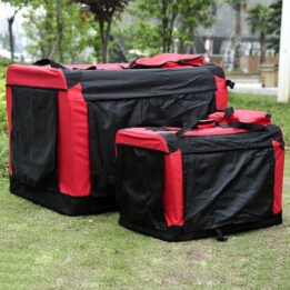 Foldable Large Dog Travel Bag 600D Oxford Cloth Outdoor Pet Carrier Bag in Red petclothesfactory.com