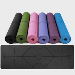 Eco-friendly Multifunction Beginner Yoga Mat With Body Line Thickened Widened Non-slip Custom TPE Yoga Mat petclothesfactory.com