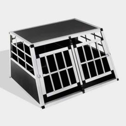 Aluminum Dog cage Small Double Door Dog cage 65a 89cm 06-0770 petclothesfactory.com
