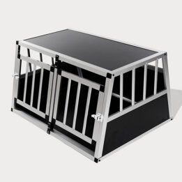 Small Double Door Dog Cage With Separate Board 65a 89cm 06-0771 petclothesfactory.com