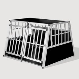 Aluminum Large Double Door Dog cage With Separate board 65a 104 06-0776 Pet products factory wholesaler, OEM Manufacturer & Supplier petclothesfactory.com