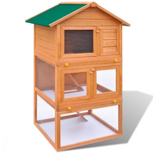 Two Layers Wooden Rabbit Cage Outdoor Pet House Large House for Rabbits Chicken Cage: Wooden Hen Coop Egg House pet cage