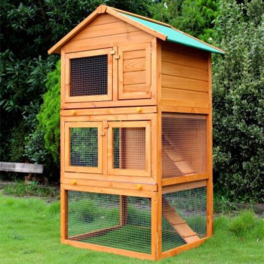 Two Layers Wooden Rabbit Cage Outdoor Pet House Large House for Rabbits Chicken Cage: Wooden Hen Coop Egg House pet cage