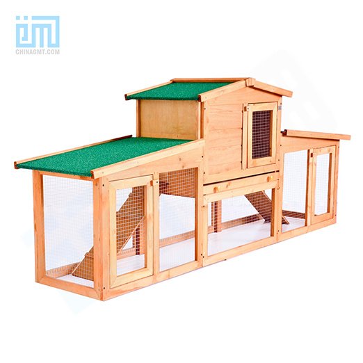 GMT60005 China Pet Factory Hot Sale Luxury Outdoor Wooden Green Paint Cheap Big Rabbit Cage Rabbit Cage & Wood, Wooden Rabbit House pet cage