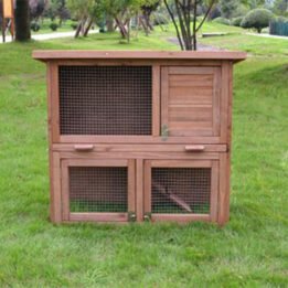 Wholesale Large Wooden Rabbit Cage Outdoor Two Layers Pet House 145x 45x 84cm 08-0027 petclothesfactory.com