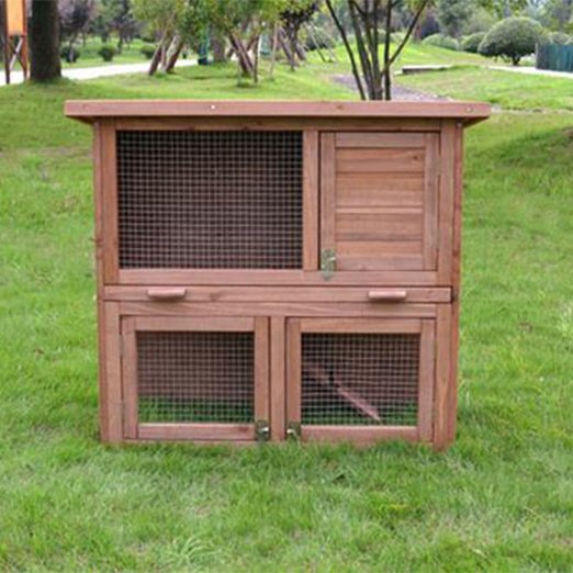 Wholesale Large Wooden Rabbit Cage Outdoor Two Layers Pet House 145x 45x 84cm 08-0027 petclothesfactory.com