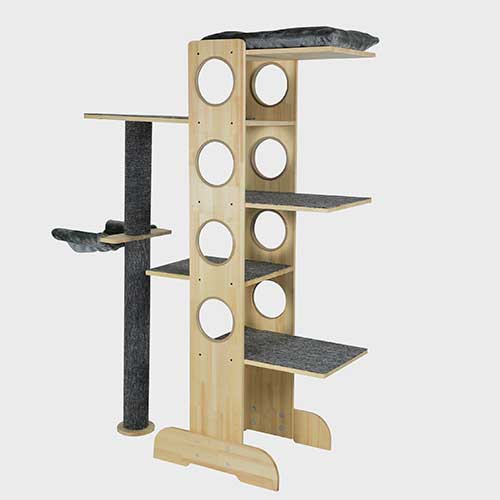 Pet Furniture Products factory supply natur wood cat tree 06-0194 Cat House natur wood cat tree 06-0194