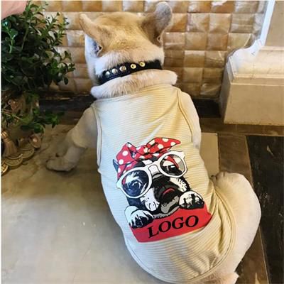 Dog Vest:100%Pure Cotton Stripe Printed 06-0487 Dog Clothes: Shirts, Sweaters & Jackets Apparel cat and dog clothes