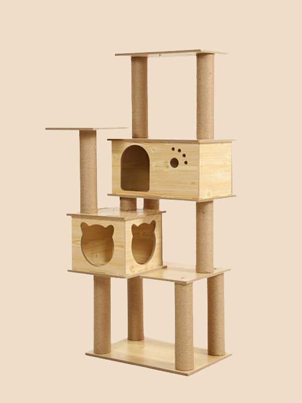 Factory OEM Direct Wholesale New Product Solid Wood Cat Tree Pet Cat Climbing Frame 06-1153 Cat Trees: Tower & Pet Furniture Products Big Cat Tree