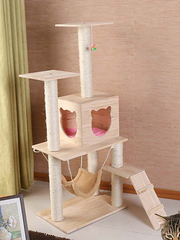 Árvore de madeira para gatos OEM – sala para gatos com estrutura de escalada para gatos 06-1160 petclothesfactory.com