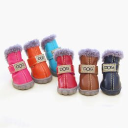 Pet Plus Velvet Puppy Shoes Warm Foot Covers Ugg Bootss petclothesfactory.com