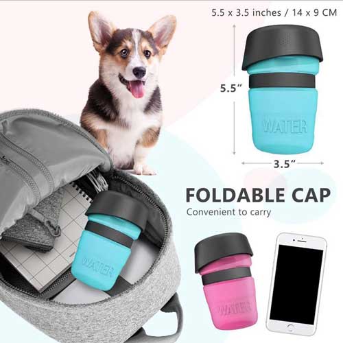 Wheasale Portable dog water bottle pet outdoor drinking water with cup feeder 11-501 Pet Travel Bottle 11-501