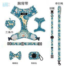 Pet harness factory new dog leash vest-style printed dog harness set small and medium-sized dog leash 109-0003 petclothesfactory.com