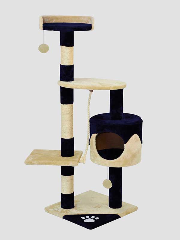 Factory OEM Wholesale Direct Small litter Sisal Rope Plush Tree Modern Cat Scratching Post 06-0016 Cat House: Wooden Pet Tree House Furniture