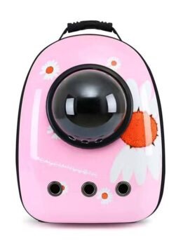 Pink Daisy Upgraded Side Opening Pet Cat Backpack 103-45021 petclothesfactory.com