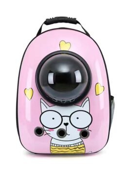 Pink Meow Miss Upgraded Side-Opening Pet Cat Backpack 103-45028 petclothesfactory.com