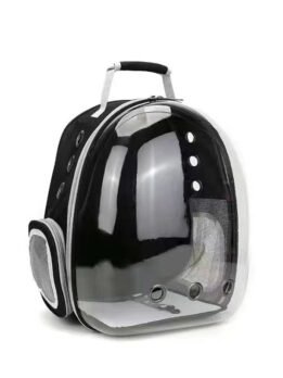 Transparent black pet cat backpack with side opening 103-45051 petclothesfactory.com