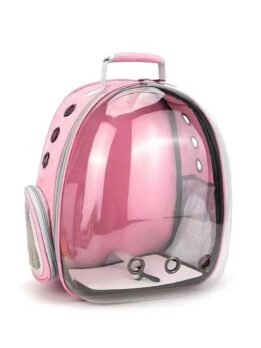 Transparent pink pet cat backpack with side opening 103-45053 petclothesfactory.com