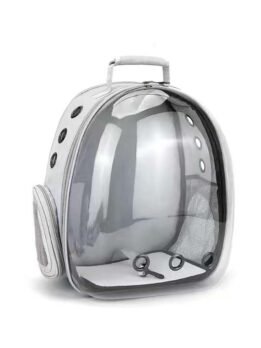 Transparent gray pet cat backpack with side opening 103-45054 petclothesfactory.com