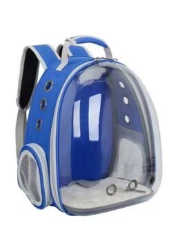 Transparent blue pet cat backpack with side opening 103-45055 petclothesfactory.com