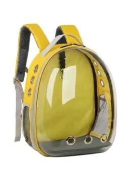 Transparent yellow pet cat backpack with side opening 103-45056 petclothesfactory.com